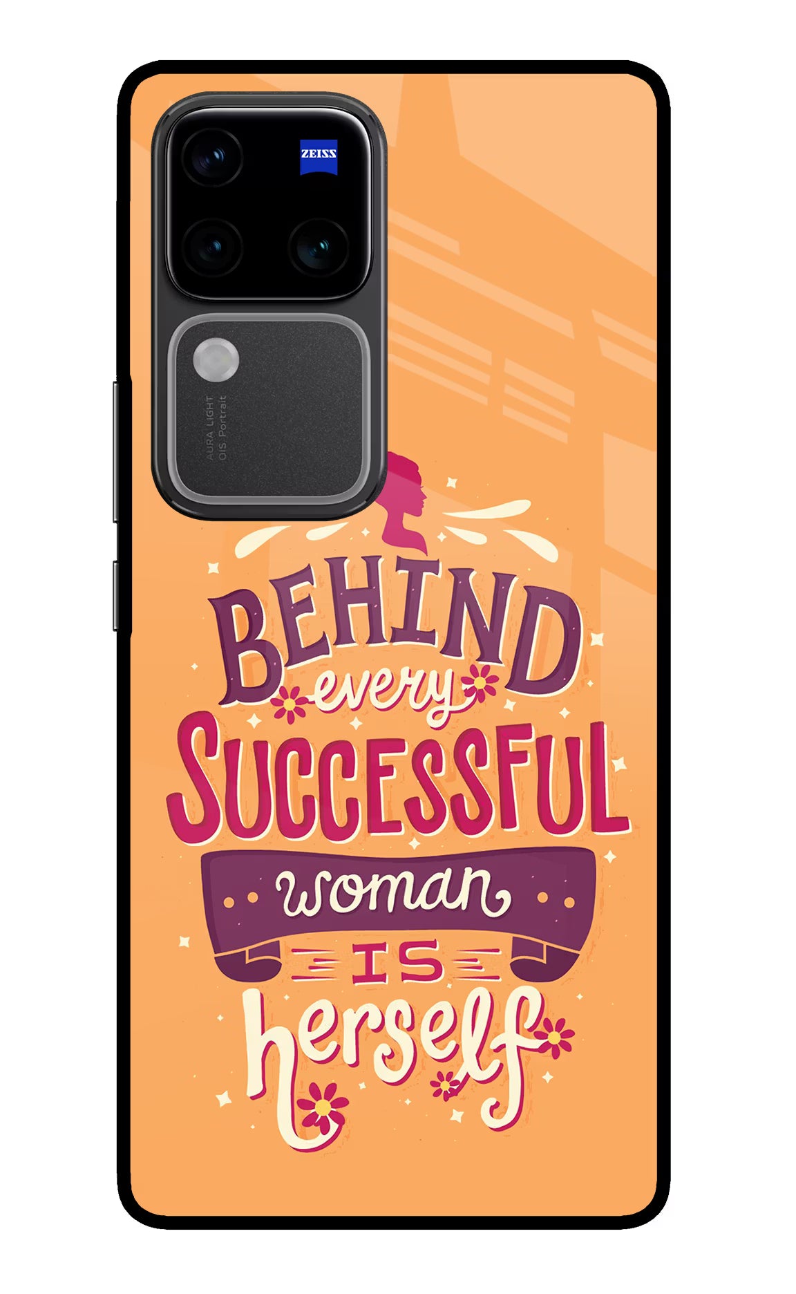 Behind Every Successful Woman There Is Herself Vivo V30 Pro 5G Glass Case