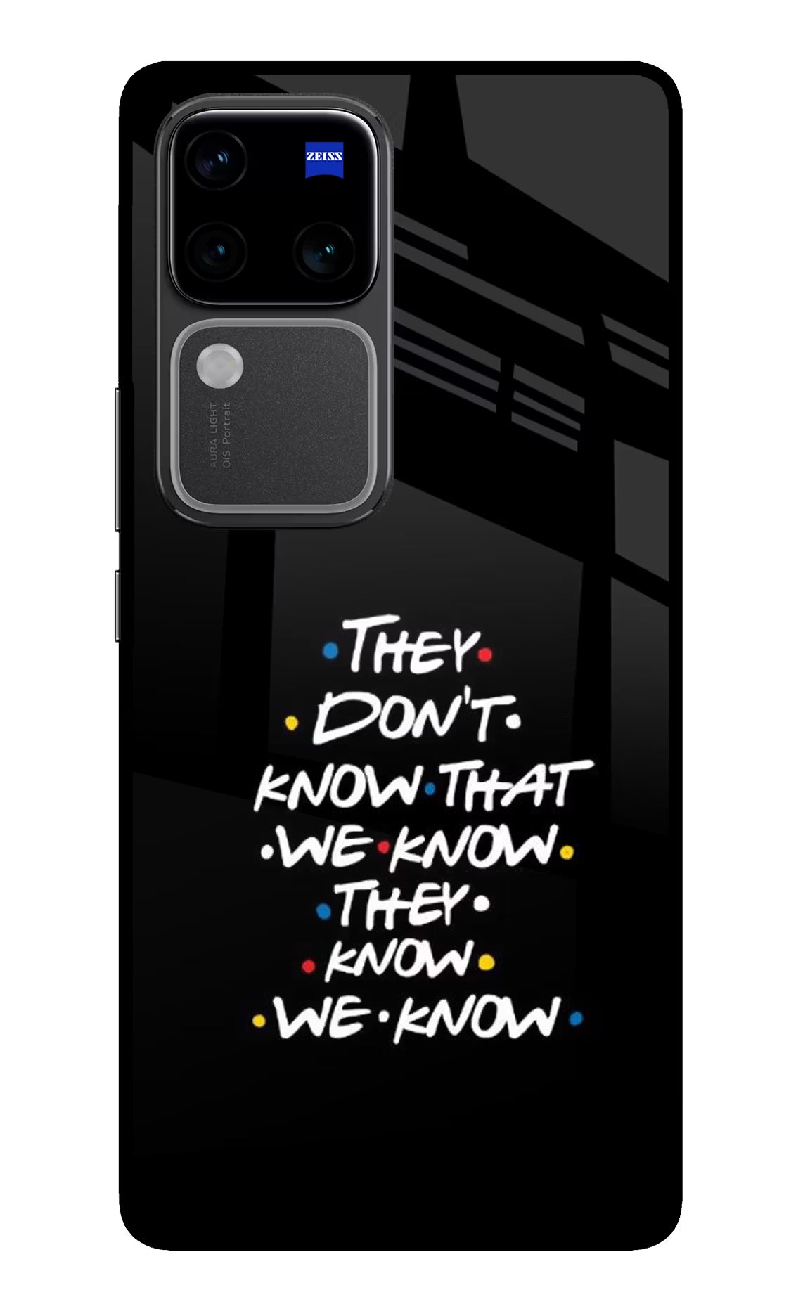 FRIENDS Dialogue Vivo V30 Pro 5G Glass Case Back Cover by Casekaro