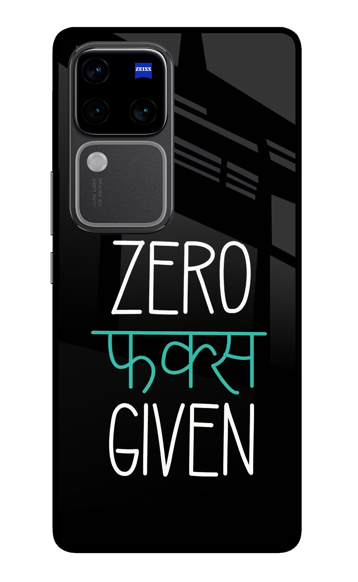Zero Fucks Given Vivo V30 Pro 5G Glass Case Back Cover by Casekaro