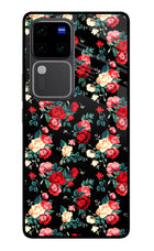 Rose Pattern Vivo V30 Pro 5G Glass Case