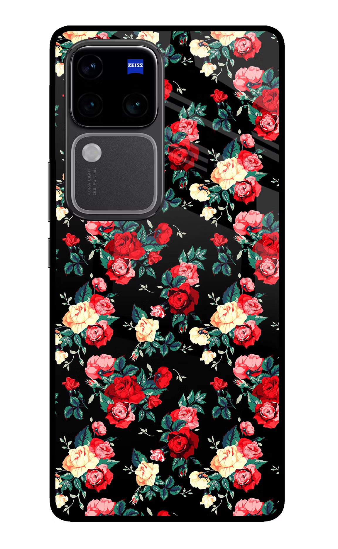 Rose Pattern Vivo V30 Pro 5G Glass Case