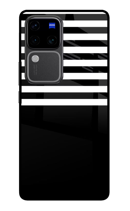 Black and White Print Vivo V30 Pro 5G Glass Case
