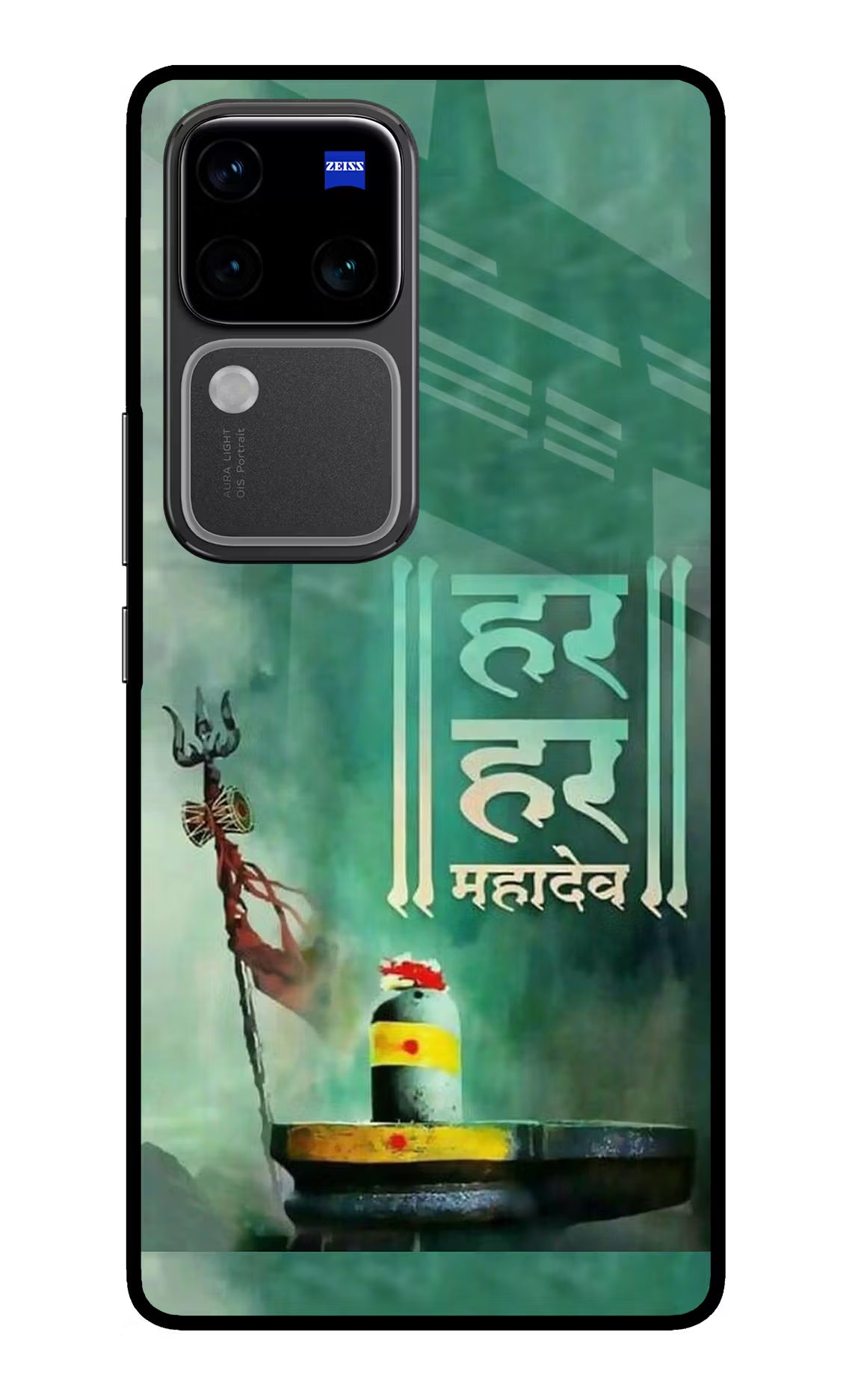Har Har Mahadev Shivling Vivo V30 Pro 5G Glass Case Back Cover by Casekaro