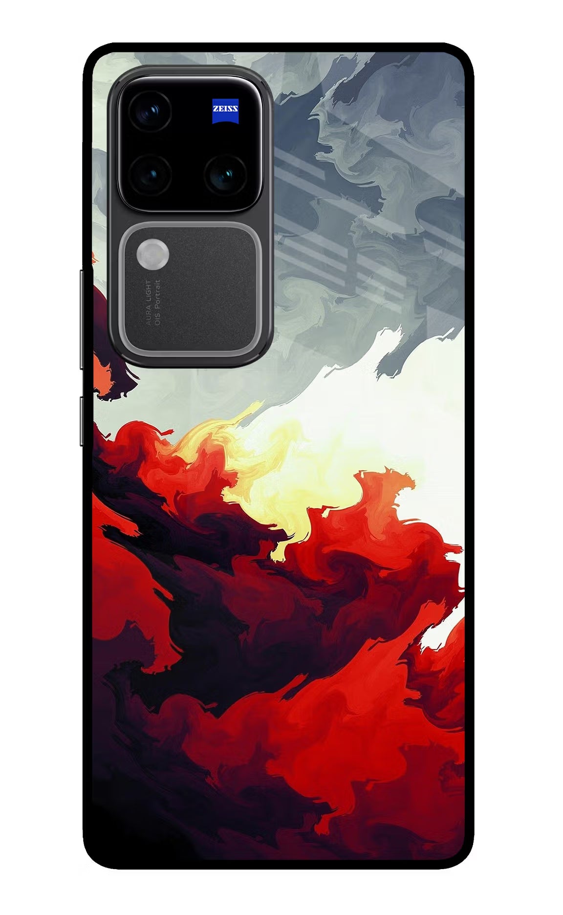 Fire Cloud Vivo V30 Pro 5G Glass Case Back Cover by Casekaro