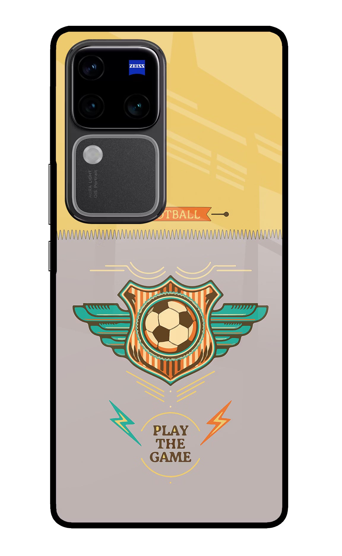 Football Vivo V30 Pro 5G Glass Case Back Cover by Casekaro