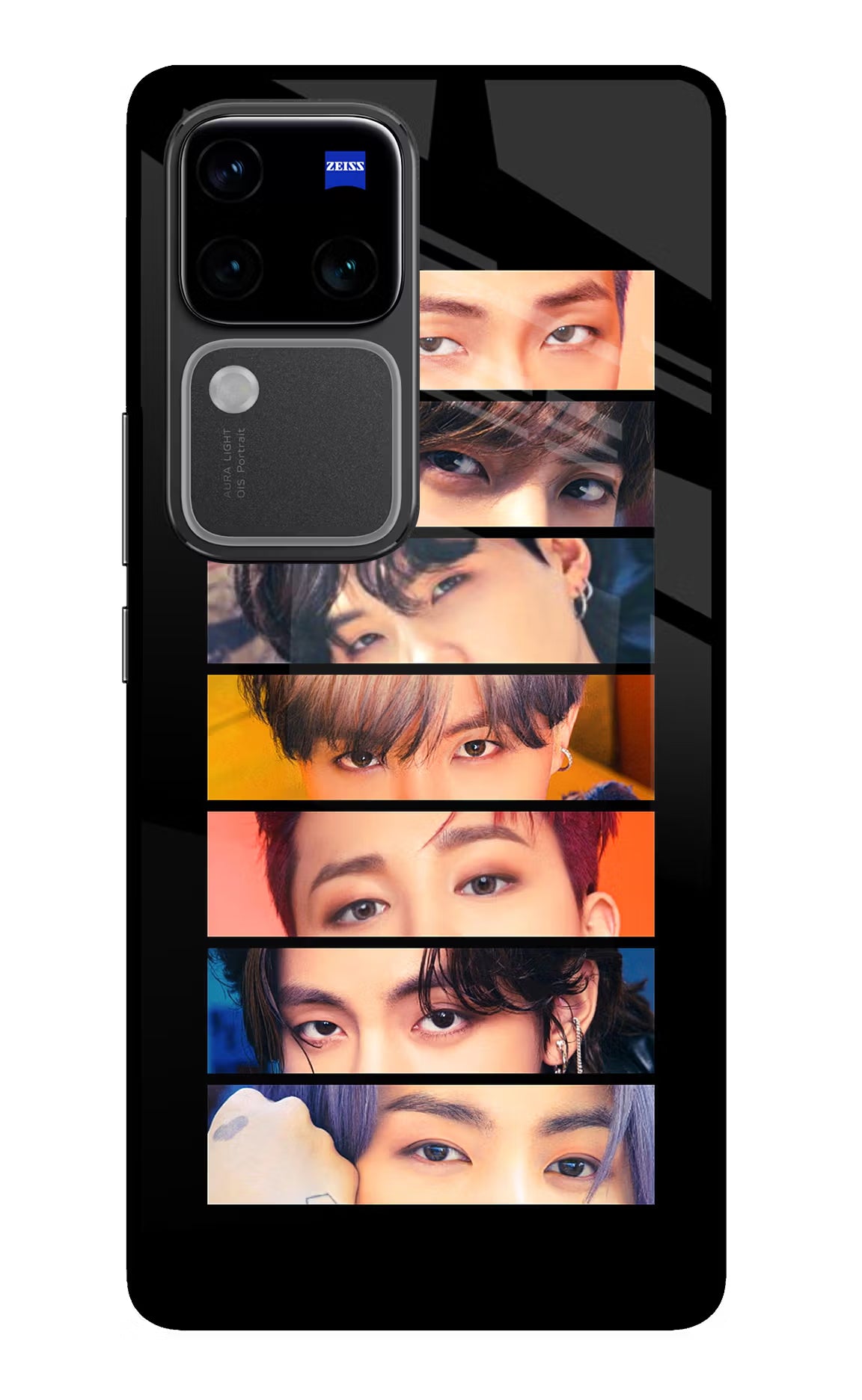BTS Eyes Vivo V30 Pro 5G Glass Case Back Cover by Casekaro