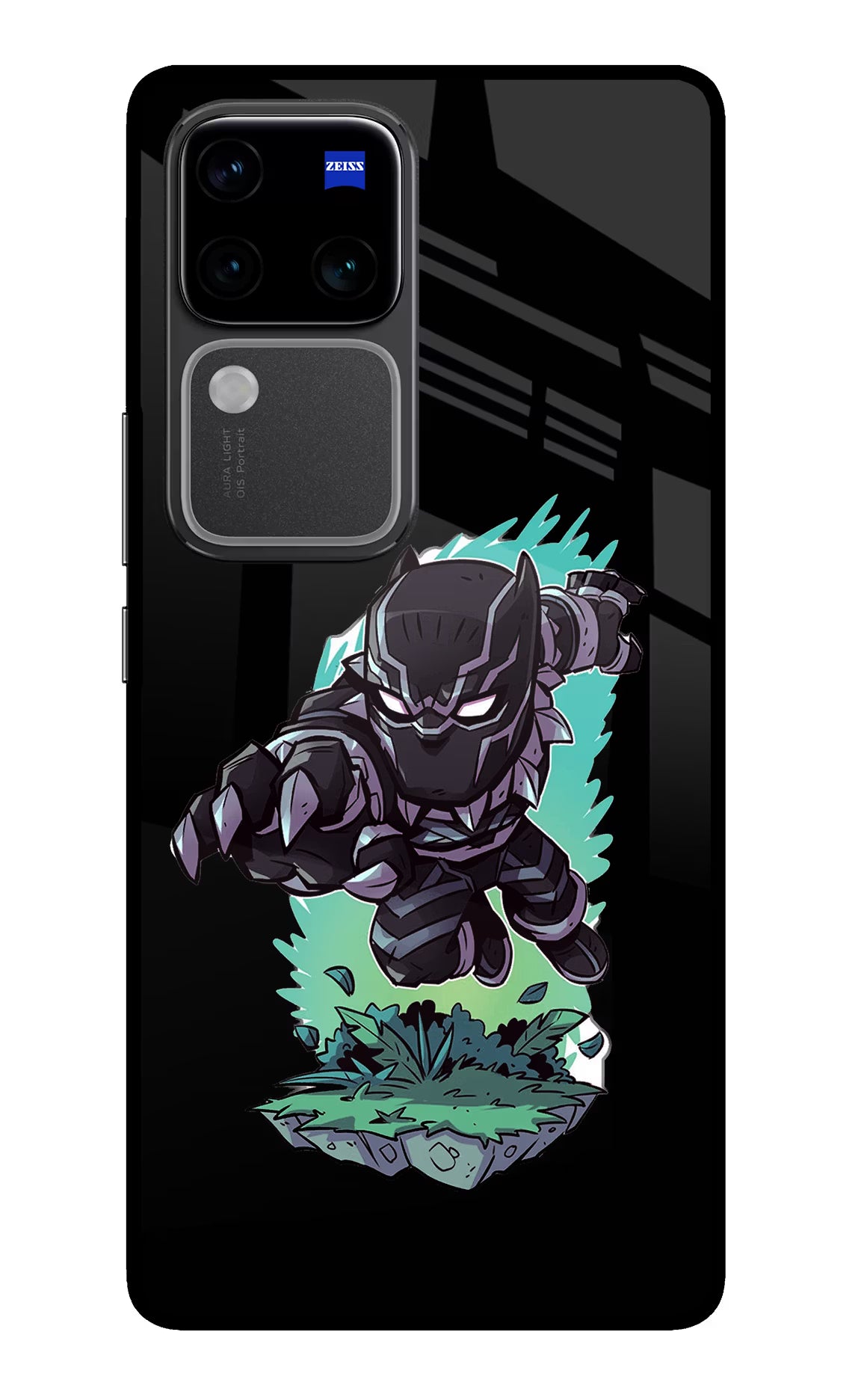 Black Panther Vivo V30 Pro 5G Glass Case Back Cover by Casekaro