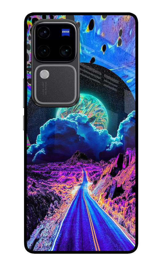 Psychedelic Painting Vivo V30 Pro 5G Glass Case