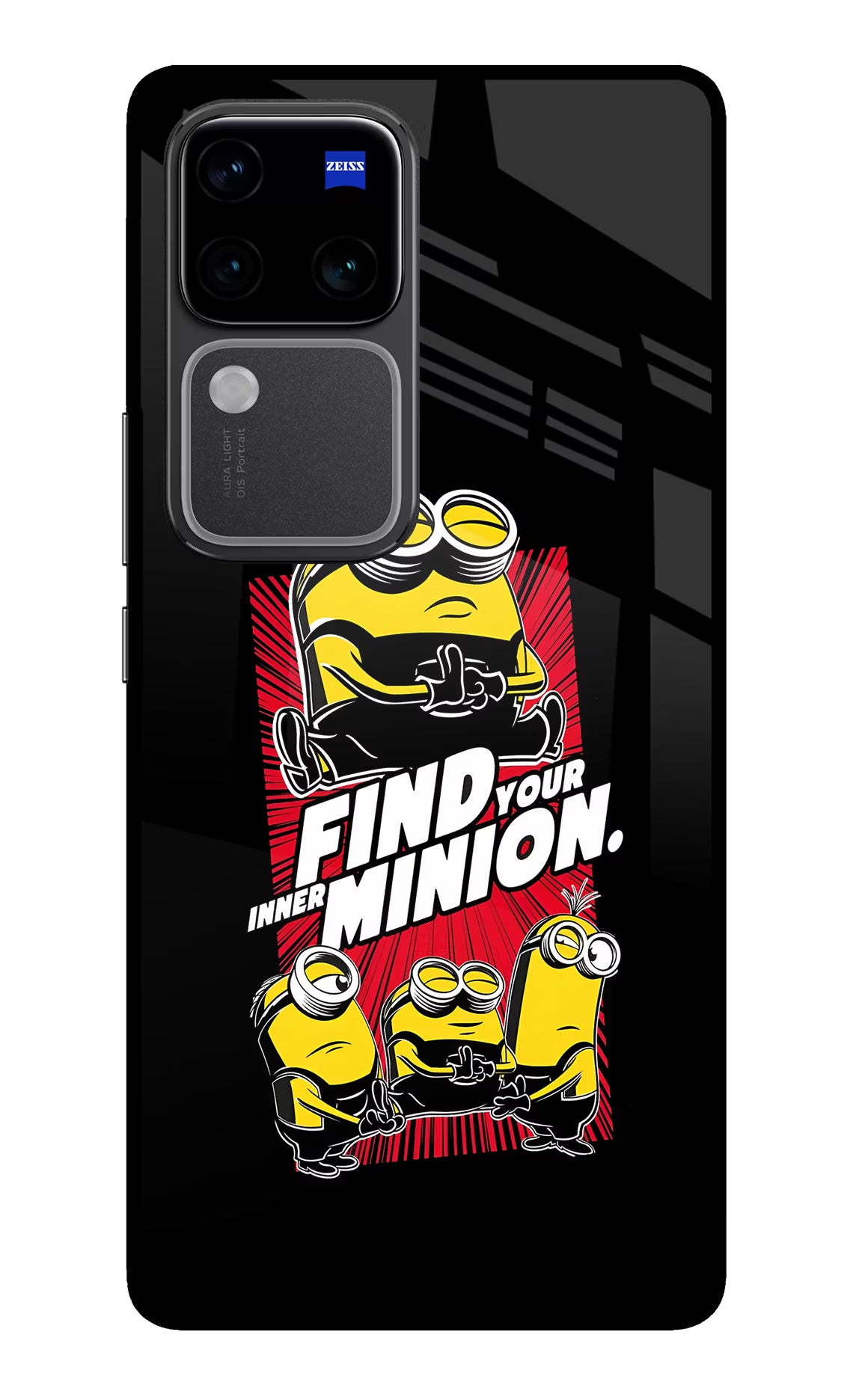Find your inner Minion Vivo V30 Pro 5G Glass Case Back Cover by Casekaro