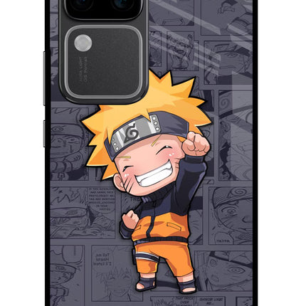 Chota Naruto Vivo V30 Pro 5G Glass Case Back Cover by Casekaro