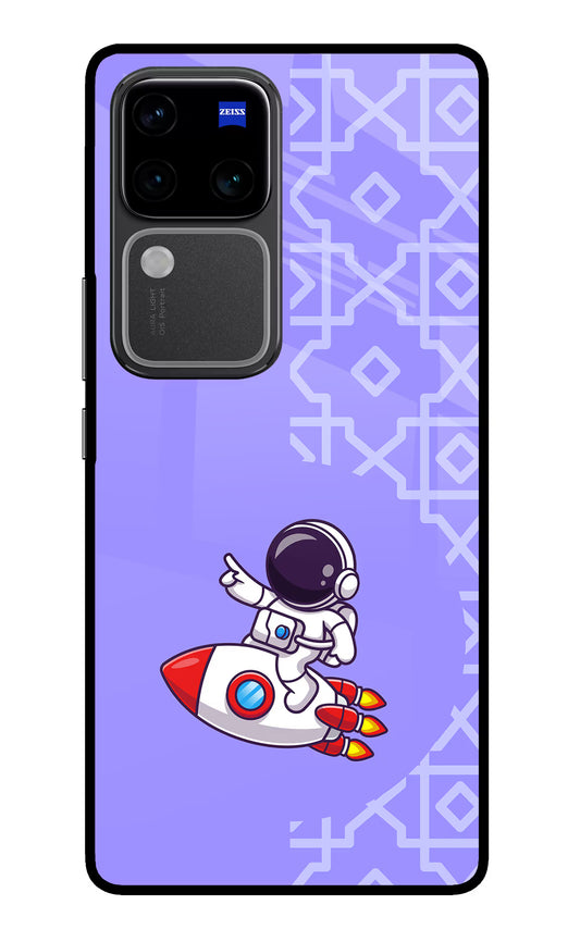 Cute Astronaut Vivo V30 Pro 5G Glass Case