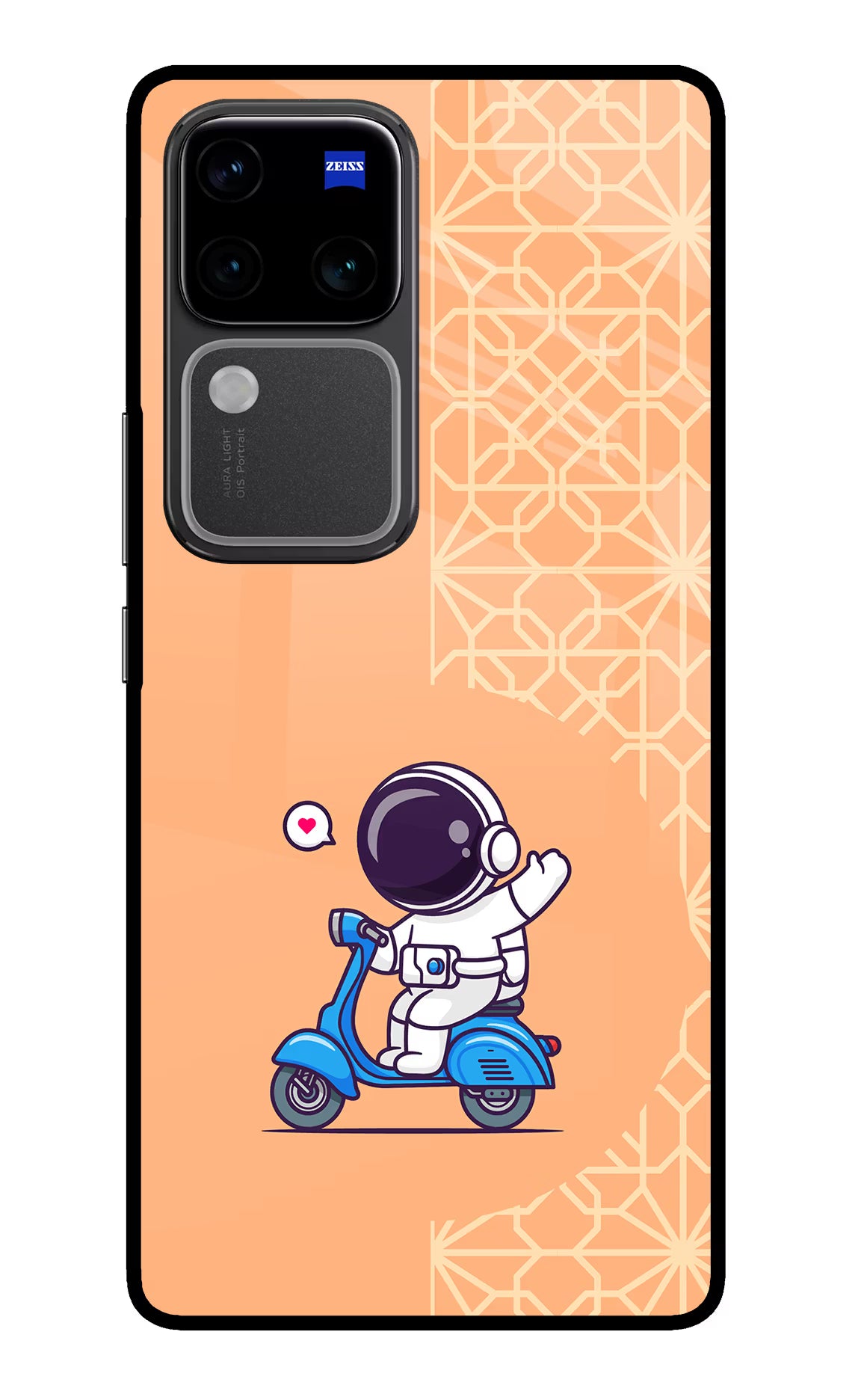 Cute Astronaut Riding Vivo V30 Pro 5G Glass Case