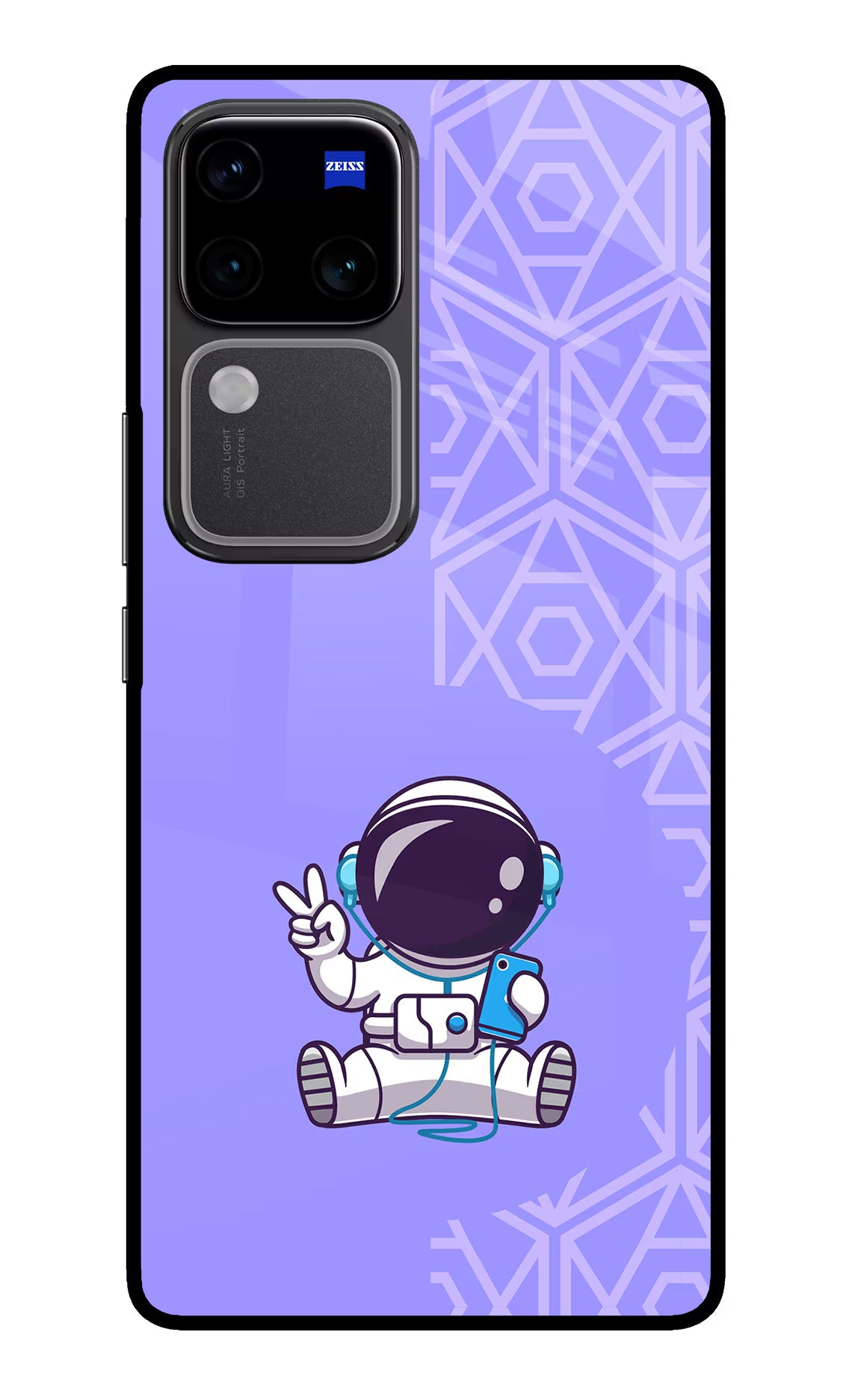 Cute Astronaut Chilling Vivo V30 Pro 5G Glass Case