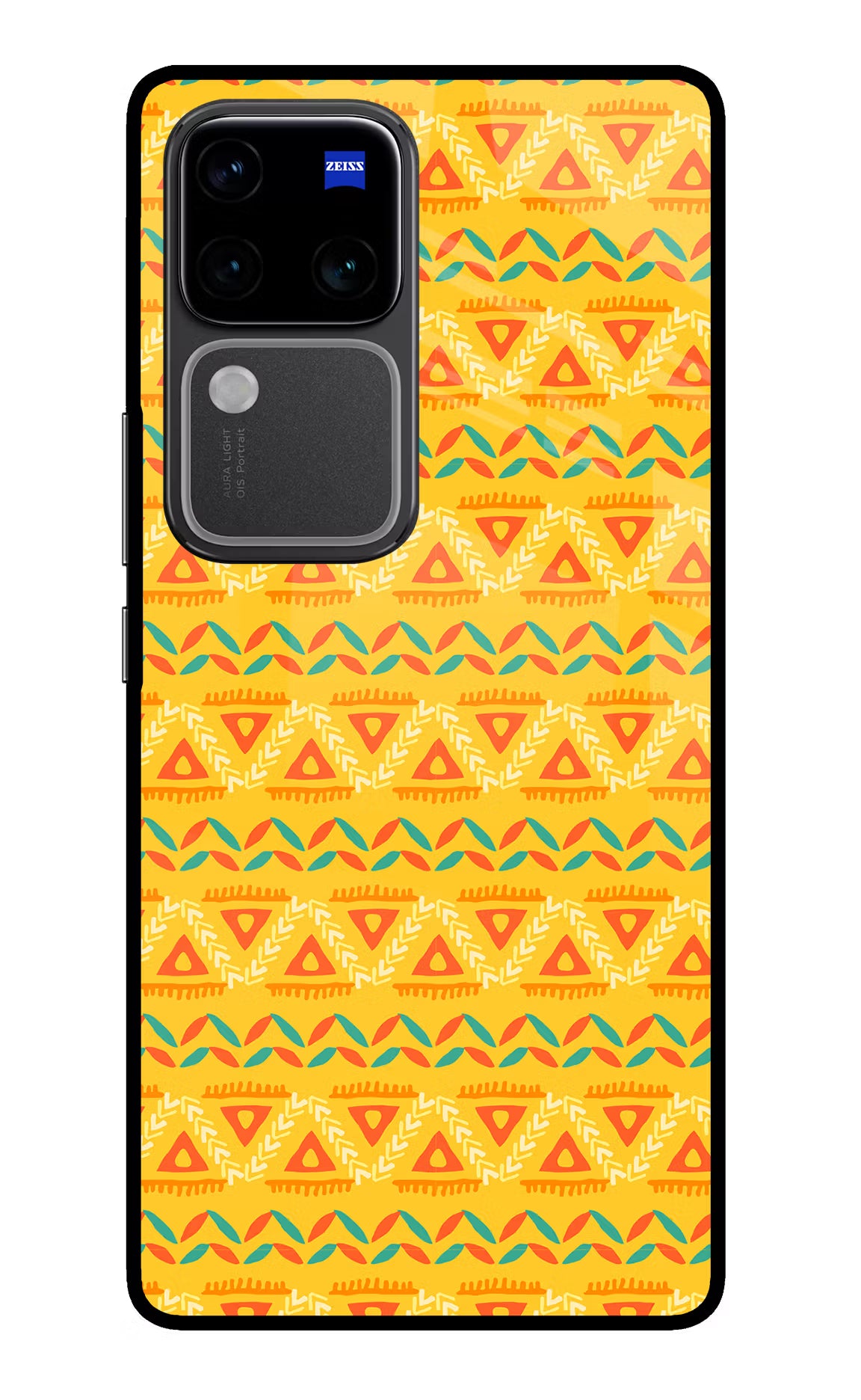 Tribal Pattern Vivo V30 Pro 5G Glass Case Back Cover by Casekaro