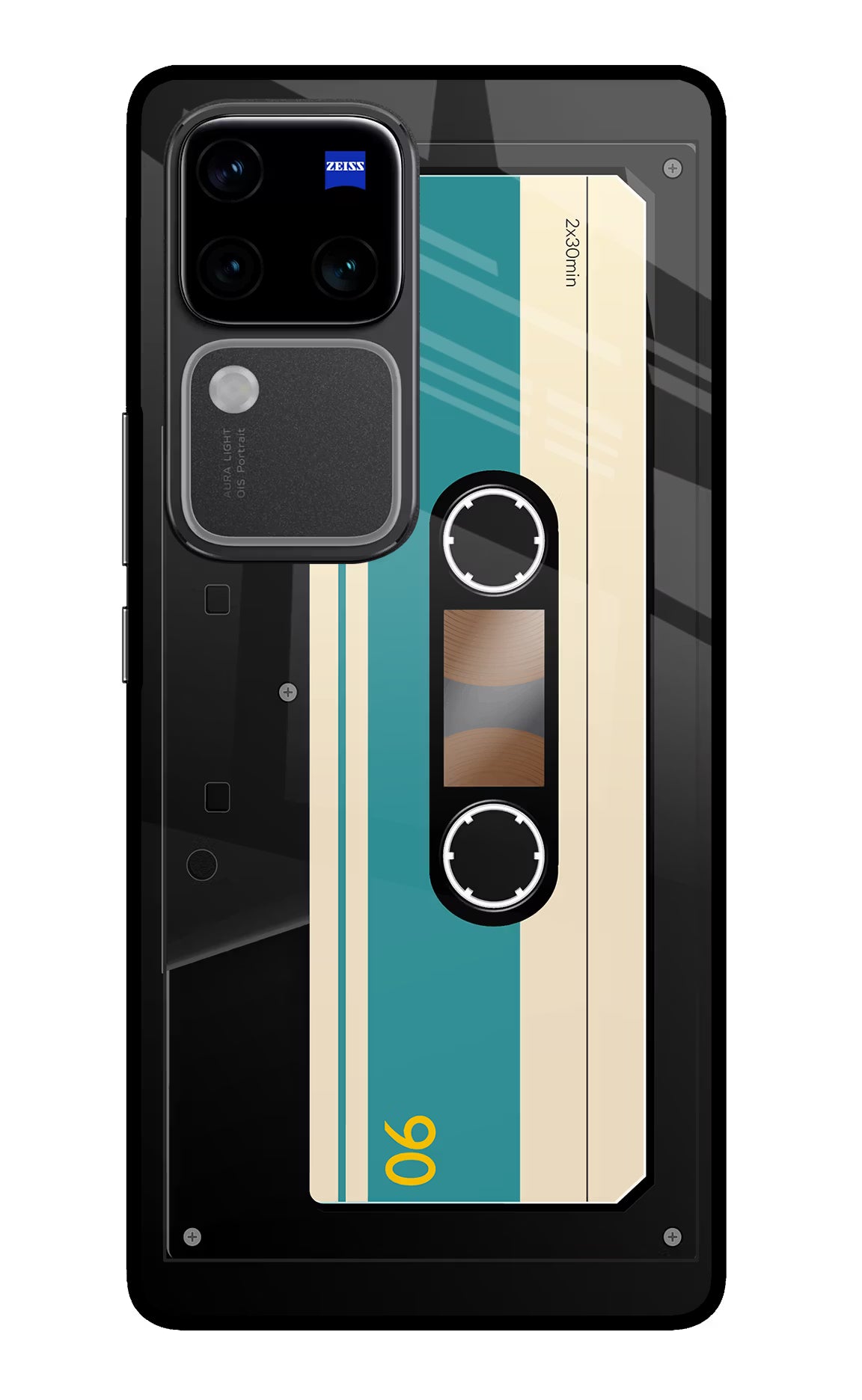 Cassette Vivo V30 Pro 5G Glass Case Back Cover by Casekaro