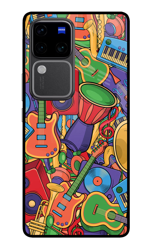 Music Instrument Doodle Vivo V30 Pro 5G Glass Case