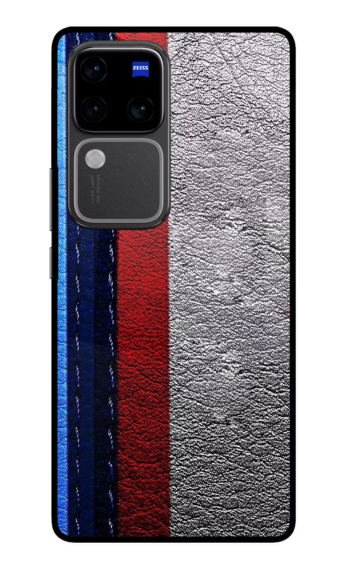 BMW Stripes Vivo V30 Pro 5G Glass Case Back Cover by Casekaro