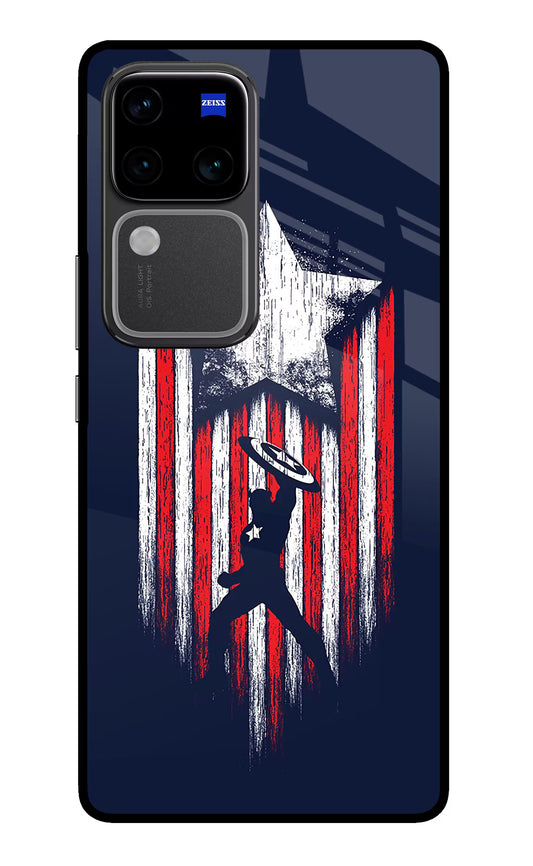 Captain America Marvel Art Vivo V30 Pro 5G Glass Case