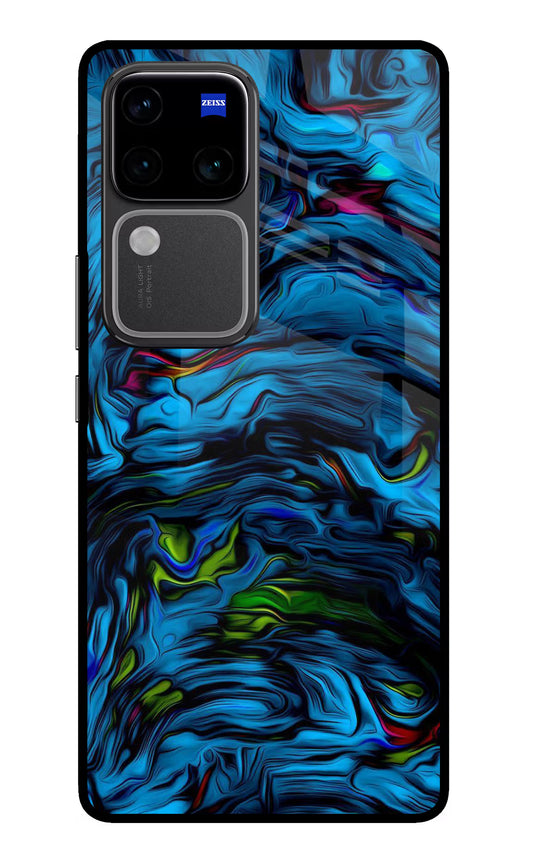 Dark Blue Abstract Vivo V30 Pro 5G Glass Case
