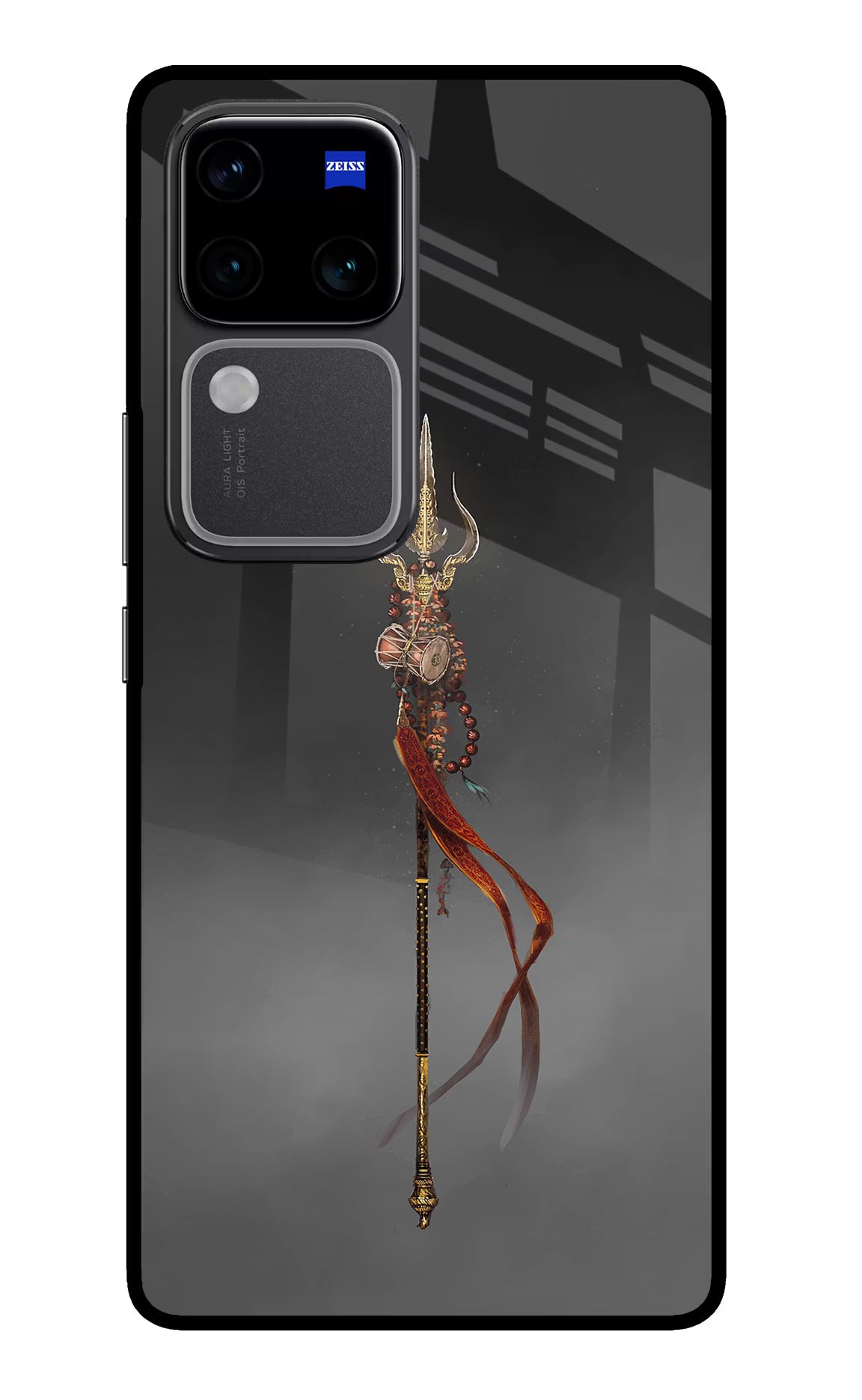Shiv Trishul Vivo V30 Pro 5G Glass Case Back Cover by Casekaro