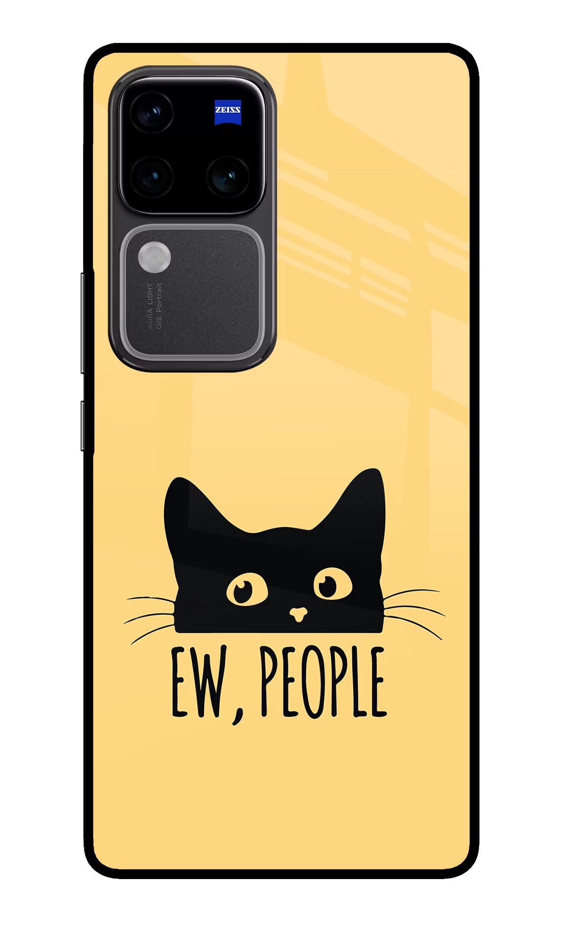 Ew People Catitude Vivo V30 Pro 5G Glass Case Back Cover by Casekaro