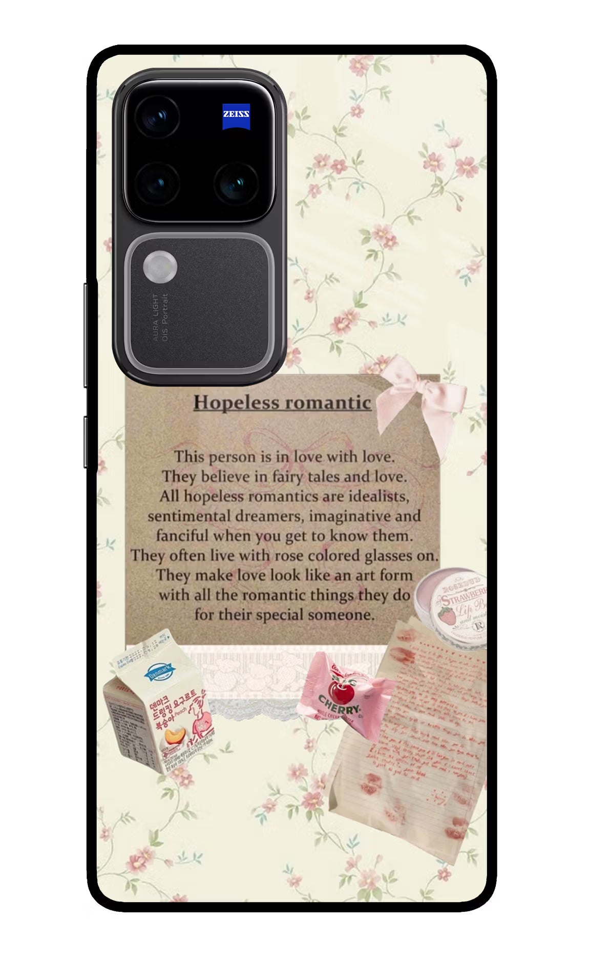 Hopeless Romantic Vivo V30 Pro 5G Glass Case Back Cover by Casekaro