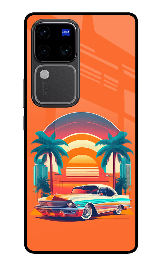 Palm Drive 80s Vivo V30 Pro 5G Glass Case