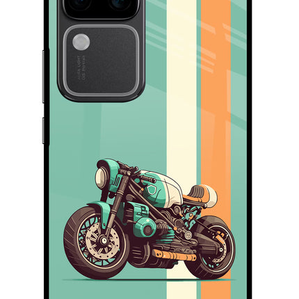 Striped Moto Drift Vivo V30 Pro 5G Glass Case