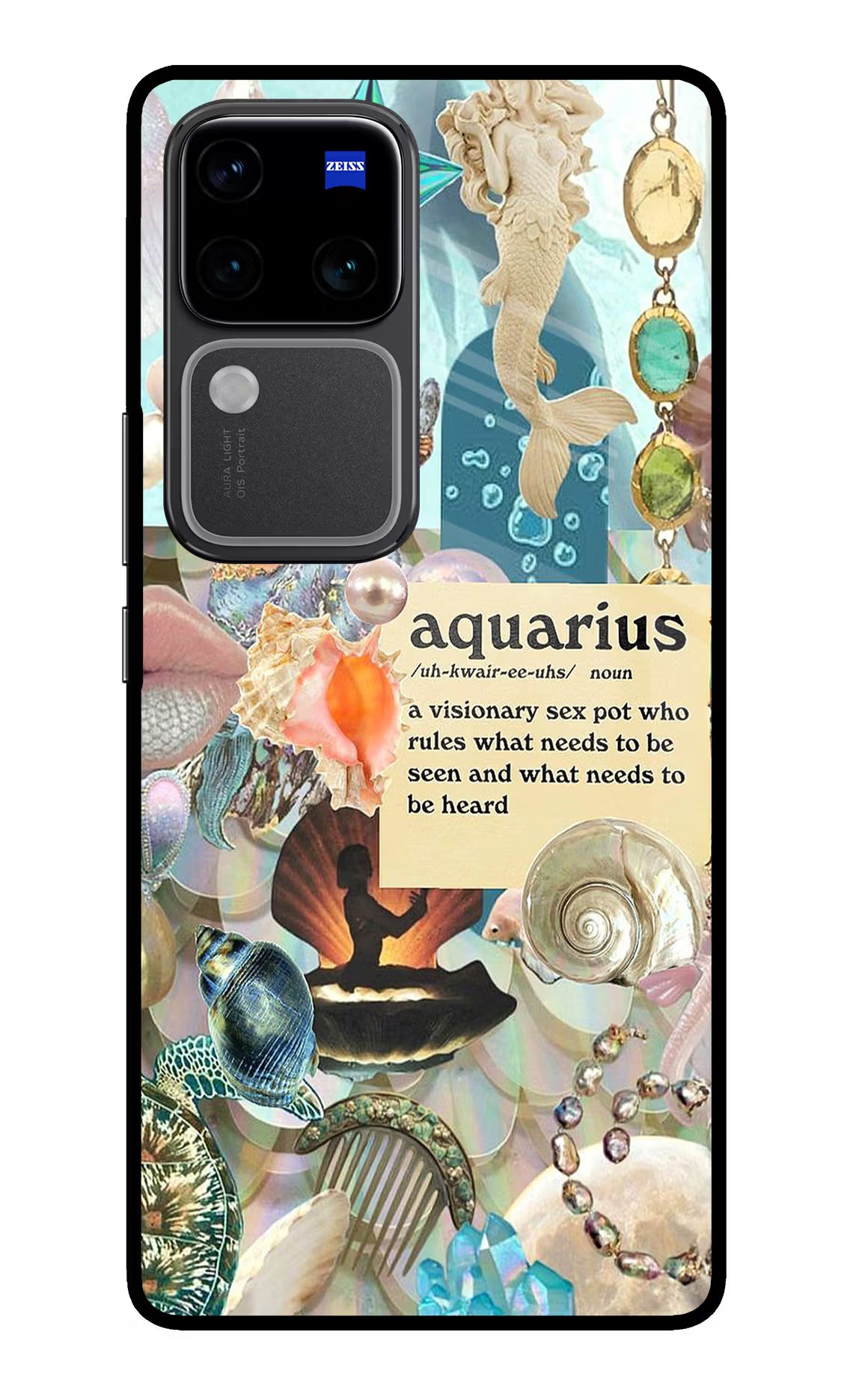 Aquarius Zodiac Vivo V30 Pro 5G Glass Case Back Cover by Casekaro
