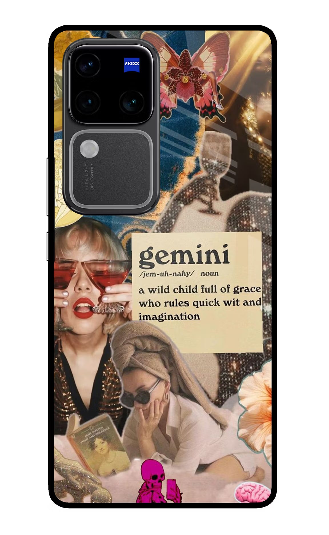 Gemini Zodiac Vivo V30 Pro 5G Glass Case Back Cover by Casekaro
