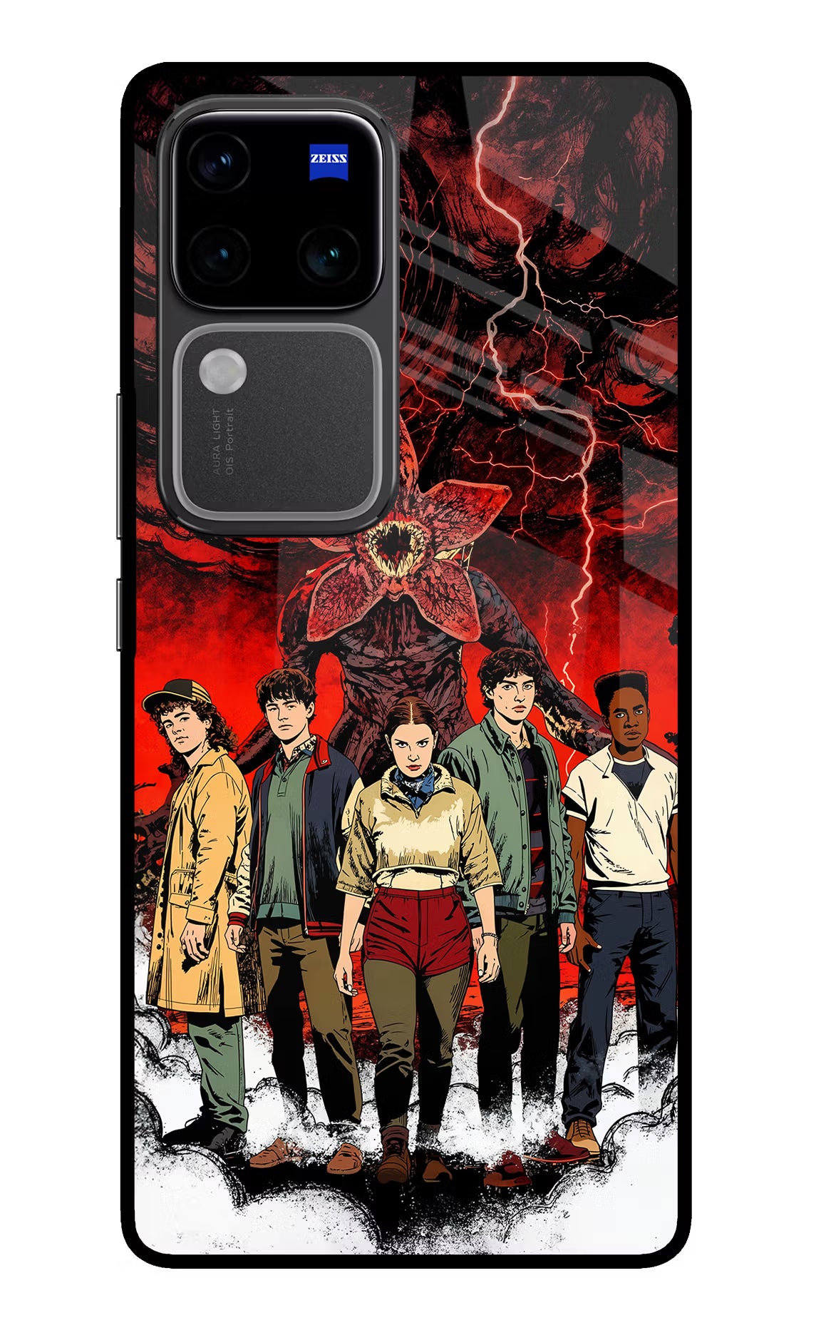 Ordinary Things Characters Vivo V30 Pro 5G Glass Case Back Cover by Casekaro