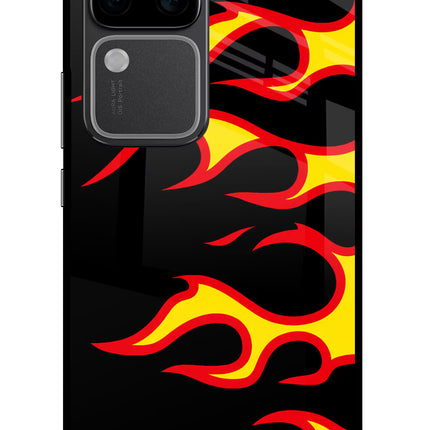 Side Sweep Flames Vivo V30 Pro 5G Glass Case