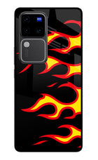 Side Sweep Flames Vivo V30 Pro 5G Glass Case
