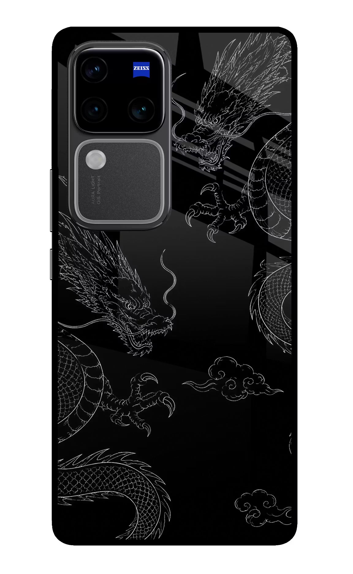 Twin Dragons Vivo V30 Pro 5G Glass Case Back Cover by Casekaro