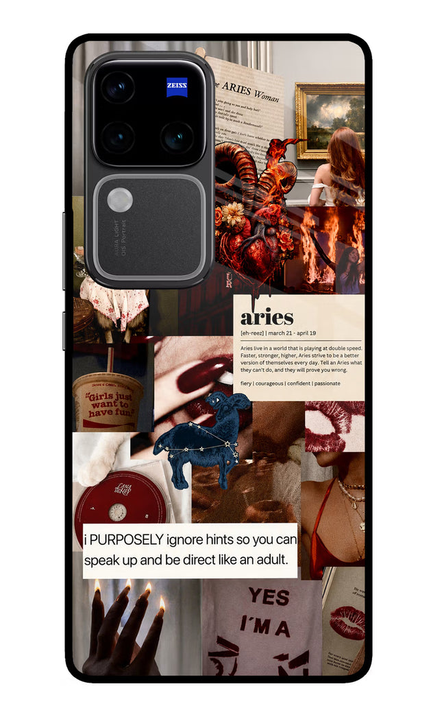 Zodiac Aries Vivo V30 Pro 5G Glass Case
