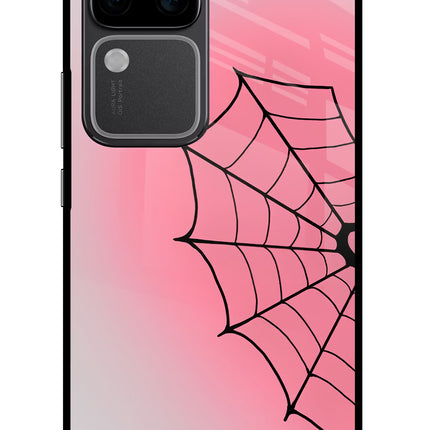 Pink Web Vivo V30 Pro 5G Glass Case