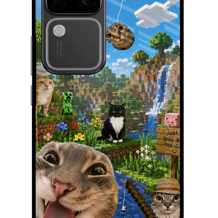 Minecraft Cat Chaos Vivo V30 Pro 5G Glass Case