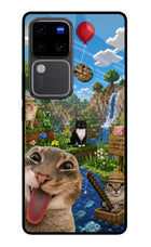 Minecraft Cat Chaos Vivo V30 Pro 5G Glass Case