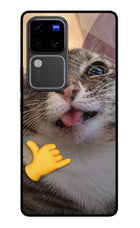 Silly Cat Call Vivo V30 Pro 5G Glass Case