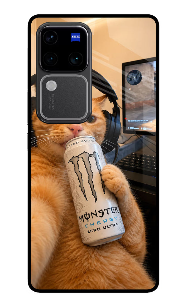 Gamer Cat Energy Vivo V30 Pro 5G Glass Case