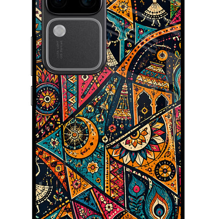 Folk Print Vivo V30 Pro 5G Glass Case