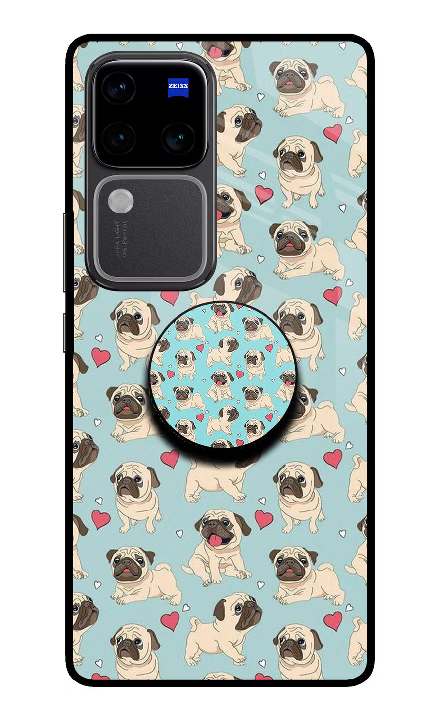 Pug Dog Vivo V30 Pro 5G Pop Case, Glass case