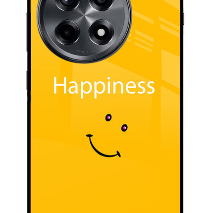 Happiness With Smiley OnePlus 12R Glass Case Back Cover by Casekaro