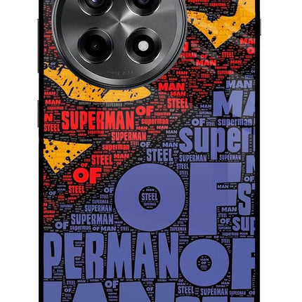Superman OnePlus 12R Glass Case Back Cover by Casekaro