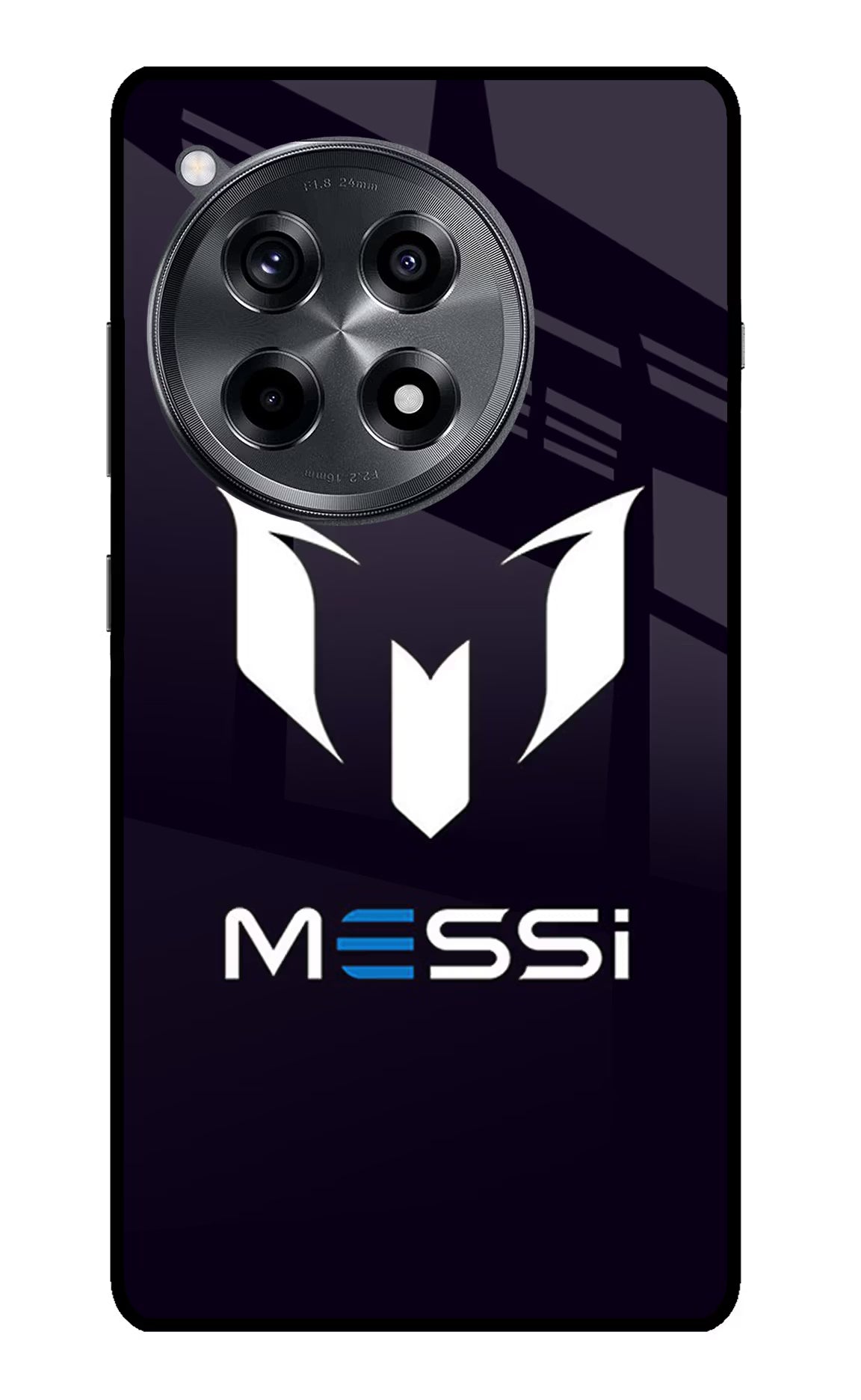 Messi Logo OnePlus 12R Glass Case Back Cover by Casekaro