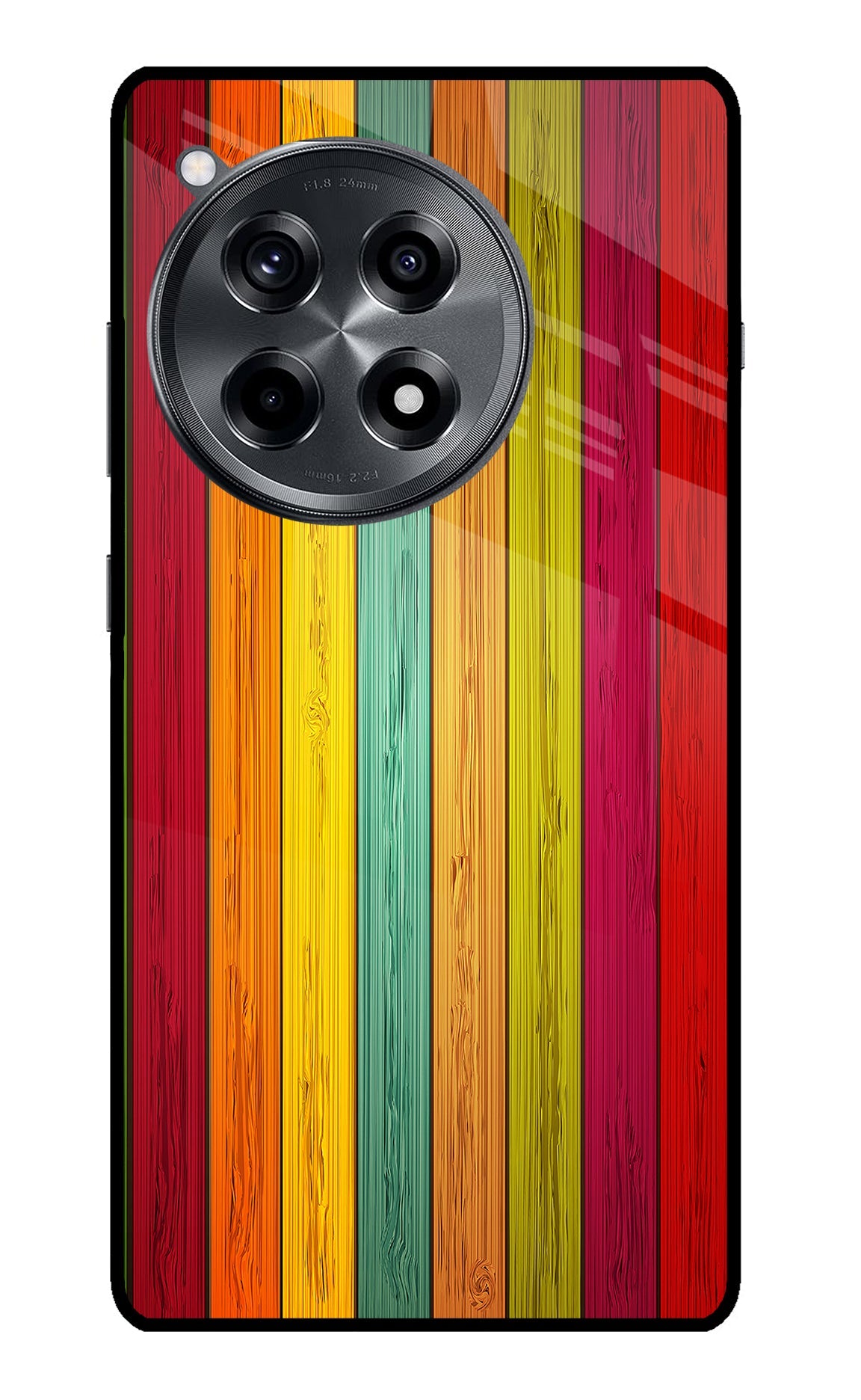 Multicolor Wooden OnePlus 12R Back Cover