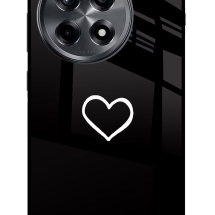 Heart OnePlus 12R Glass Case Back Cover by Casekaro