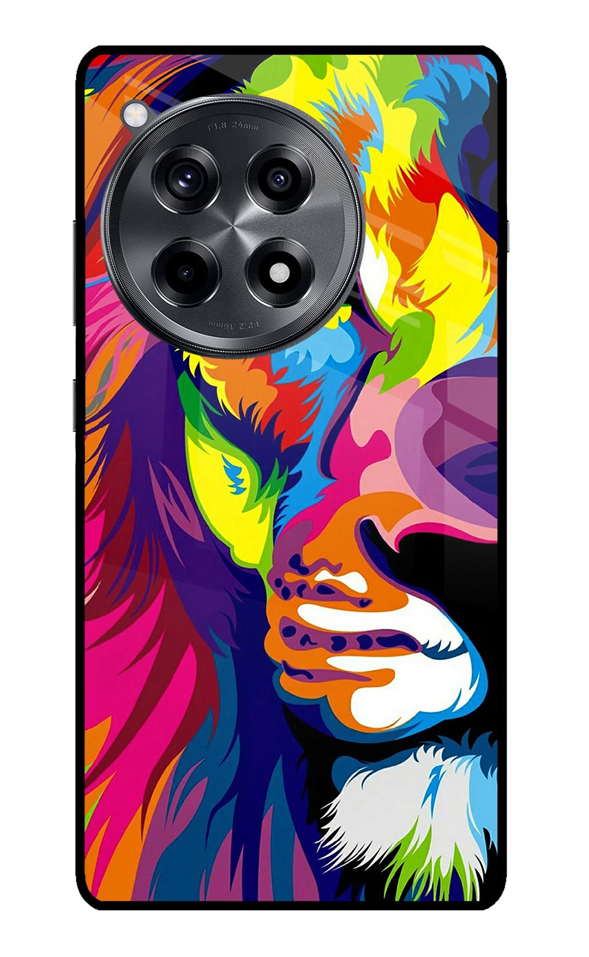 Lion Half Face OnePlus 12R Glass Case