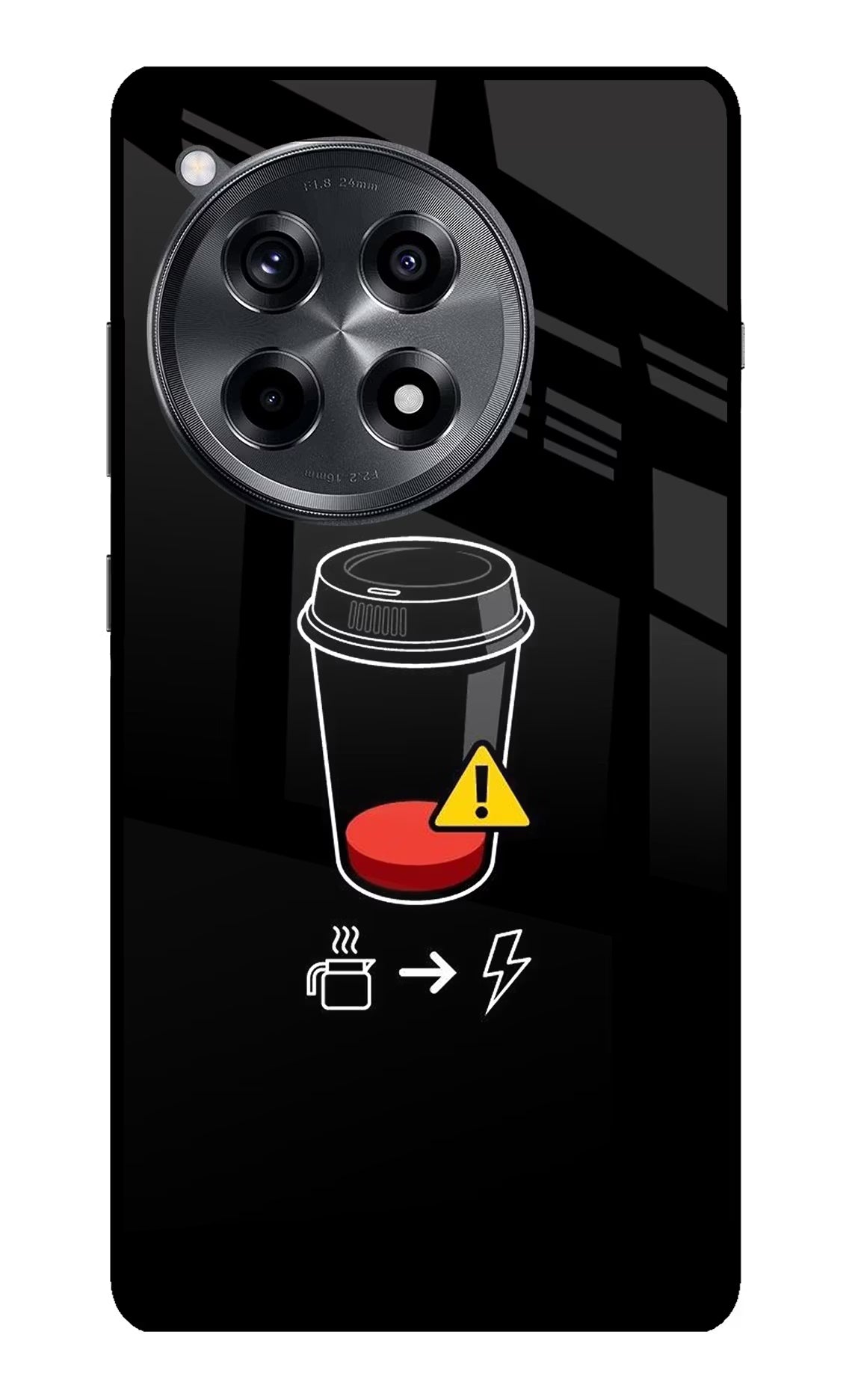Coffee OnePlus 12R Glass Case Back Cover by Casekaro