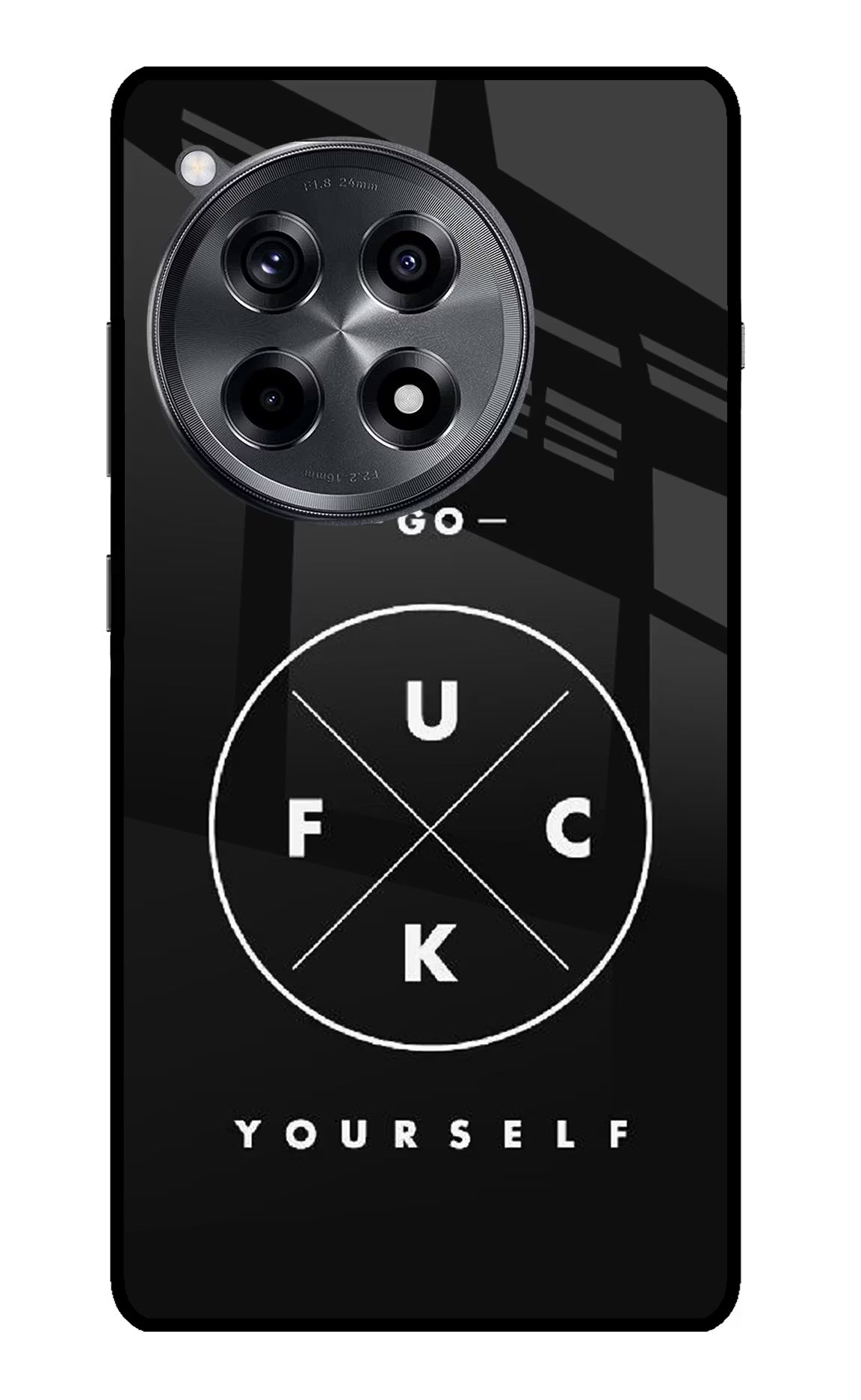 Go Fuck Yourself OnePlus 12R Glass Case Back Cover by Casekaro